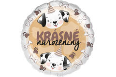 Standard - Krasne narozeniny pes - CZE Foil Balloon RP40 Packaged 45 cm