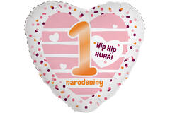 Standard Heart - Hip Hip Hura pink- SLO Foil Balloon RP40 Packaged 45 cm