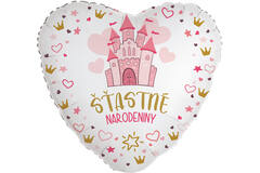 Standard Heart - Narodeniny princeznej - SLO Foil Balloon RP40 Packaged 45 cm