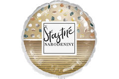 Standard - Narodeniny bodky & pruzky - SLO Foil Balloon RP40 Packaged 45 cm