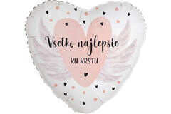 Standard Heart - Vsetko najlepsie ku krstu - SLO Foil Balloon RP40 Packaged 45 cm