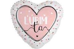 Standard Heart - lubim ta pink - SLO Foil Balloon RP40 Packaged 45 cm