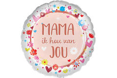 Standard - Mama ik hou van jou! - DUT Foil Balloon RP40 packaged 45 cm / 18"