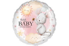 Standard - Willkommen Baby Maus - GER Foil Balloon RP40 Packaged 45 cm