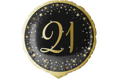Standard Holographic Starlight Birthday 21 Foil Balloon C55 Packaged 45 cm