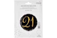 Standard Holographic Starlight Birthday 21 Foil Balloon C55 Packaged 45 cm
