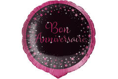 Standard Holographic Starlight Birthday Pink Anniversaire Foil Balloon C55 Packaged 45 cm
