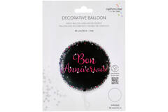 Standard Holographic Starlight Birthday Pink Anniversaire Foil Balloon C55 Packaged 45 cm