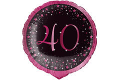 Standard Holographic Starlight Birthday Pink 40 Foil Balloon C55 Packaged 45 cm