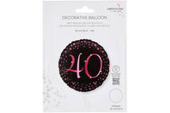 Standard Holographic Starlight Birthday Pink 40 Foil Balloon C55 Packaged 45 cm