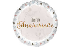 Standard - Joyeux Anniversair Boho - FRE Foil Balloon RP40 Packaged 45 cm