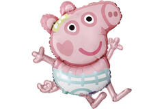 Large Shape Peppa Pig Evie Foil Balloon H45 Packaged 63 cm x 81 cm