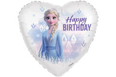 Foil Balloon - Heart Shape - Frozen Elsa "Happy BIRTHDAY" - 45 cm