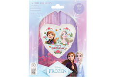 Foil Balloon - Heart Shape - Frozen Anna & Elsa "Happy BIRTHDAY" - 45 cm
