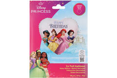 Foil Balloon - Heart Shape - Disney Princesses "HAPPY BIRTHDAY" - 45 cm