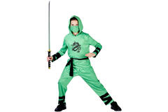 Child Costume Ninja Legend Green Age 8 - 10 Years