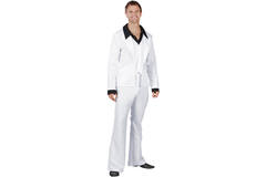 Adult Costume Disco Suit White Size S