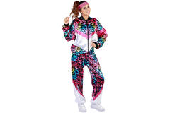 Adult Costume Neon Leo Print Shell Suit Size S