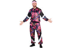 Adult Costume Disco Print Shell Suit Size L