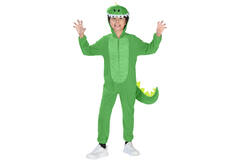 Child Costume Green Dinosaur Fleece Onesie Age 3-4 Years