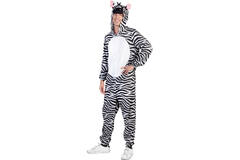 Adult Costume Zebra Fleece Onesie Size L/XL