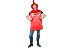 Adult Costume Ketchup Bottle Tabard Size M/L