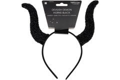 Headband Devilish Demon Horns Black One size