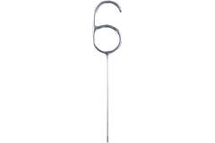 Sparkler Number 6 Silver 14.5 cm 30-60 Seconds