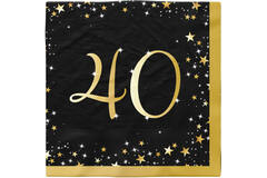 16 Napkins 40 Starlight Birthday 33 x 33 cm