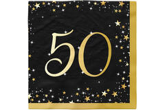 16 Napkins 50 Starlight Birthday 33 x 33 cm