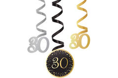 6 Swirl Decorations 30 Starlight Birthday Paper / Foil 61 cm