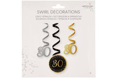 6 Swirl Decorations 30 Starlight Birthday Paper / Foil 61 cm