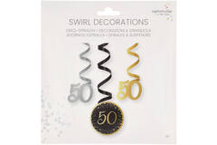 6 Swirl Decorations 50 Starlight Birthday Paper / Foil 61 cm