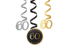 6 Swirl Decorations 60 Starlight Birthday Paper / Foil 61 cm