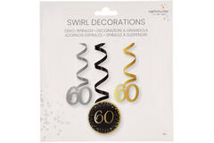 6 Swirl Decorations 60 Starlight Birthday Paper / Foil 61 cm