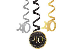 6 Swirl Decorations 40 Starlight Birthday Paper / Foil 61 cm