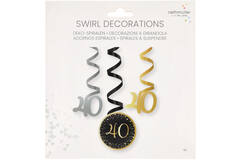 6 Swirl Decorations 40 Starlight Birthday Paper / Foil 61 cm
