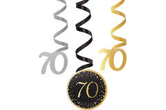 6 Swirl Decorations 70 Starlight Birthday Paper / Foil 61 cm
