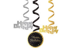 6 Swirl Decorations Starlight Birthday Paper / Foil 61 cm