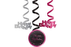 6 Swirl Decorations Starlight Birthday Pink Happy Birthday Paper / Foil 61 cm
