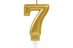 Number Candle 7 Starlight Birthday Gold Height 9.3 cm