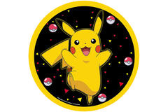 8 Plates Pokemon Paper Round 23 cm