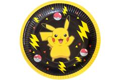 8 Plates Pokemon Paper Round 18 cm