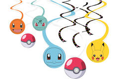 6 Swirl Decorations Pokémon 2024 Paper 60 cm, 40 cm