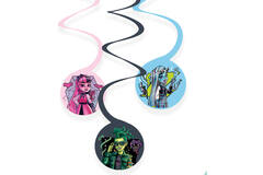 6 Swirl Decorations Monster High Paper 40 cm, 60 cm