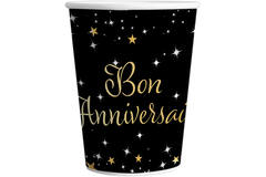 8 Cups Starlight Birthday Bon anniversaire Paper 250 ml