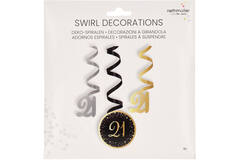 6 Swirl Decorations 21 Starlight Birthday Paper / Foil 61 cm