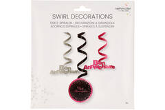 6 Swirl Decorations Starlight Birthday Pink Bon anniversaire Paper / Foil 61 cm