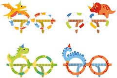 8 Dino Jungle Paper Glasses