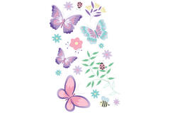 4 Sheets Temporary Tattoos Flutter Garden